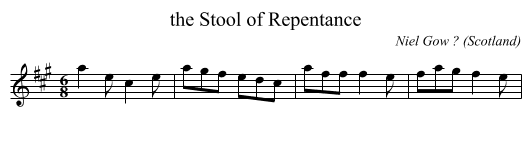 the Stool of Repentance - staff notation