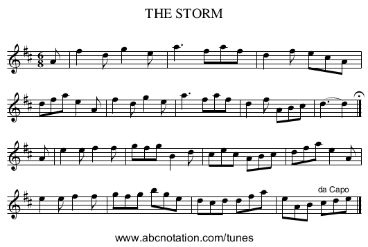 THE STORM - staff notation
