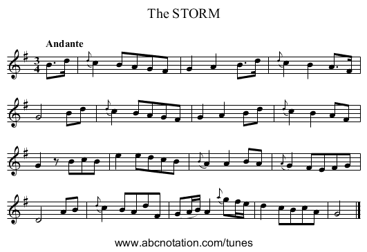 The STORM - staff notation