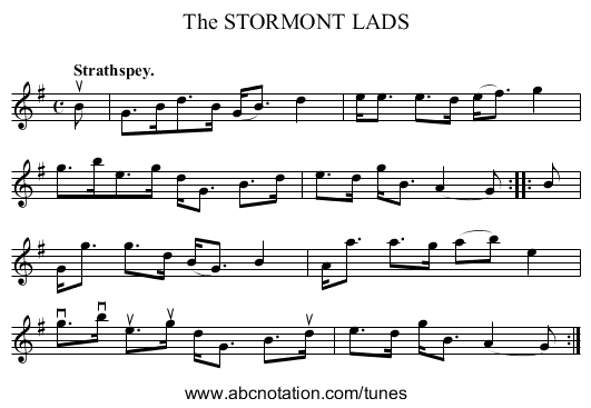 The STORMONT LADS - staff notation