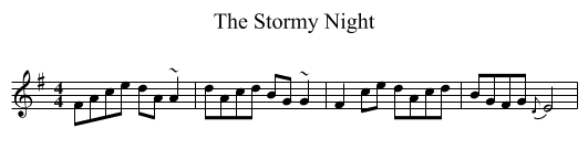 The Stormy Night - staff notation