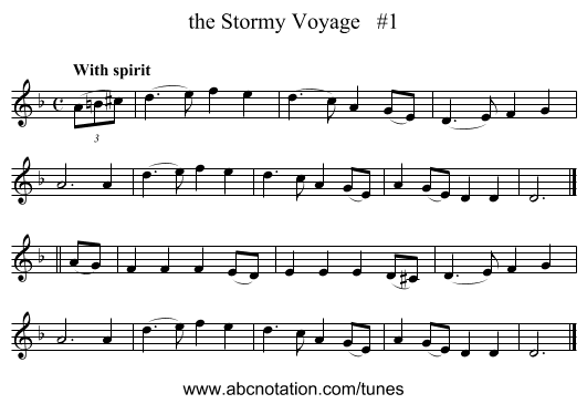 the Stormy Voyage #1 - staff notation