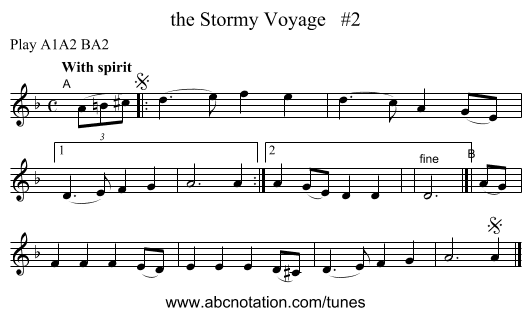 the Stormy Voyage #2 - staff notation