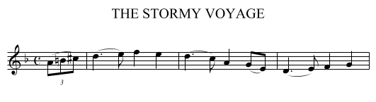 THE STORMY VOYAGE - staff notation