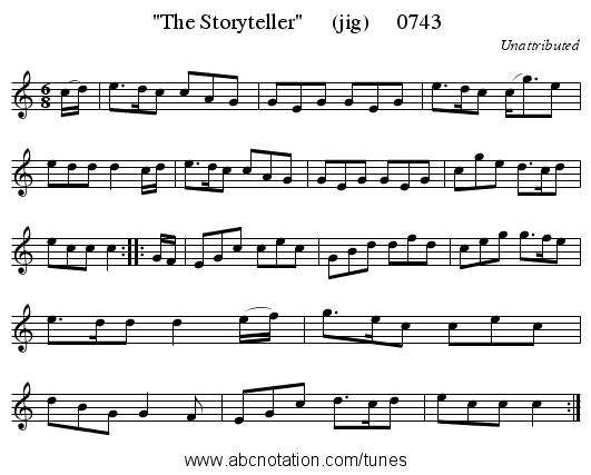 The Storyteller (jig) 0743 - staff notation
