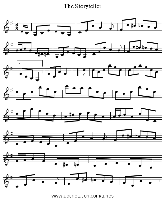 The Storyteller - staff notation