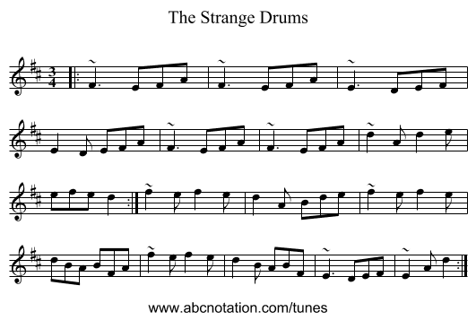 The Strange Drums - staff notation