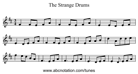 The Strange Drums - staff notation