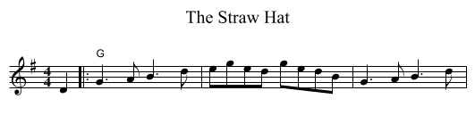 The Straw Hat - staff notation