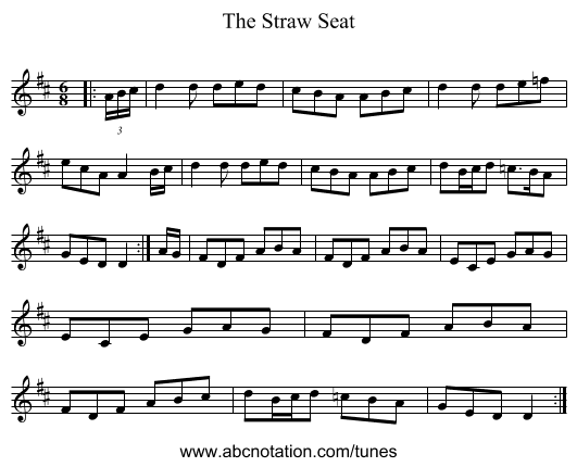 The Straw Seat - staff notation