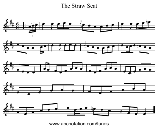 The Straw Seat - staff notation