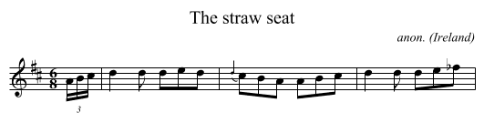 The straw seat - staff notation