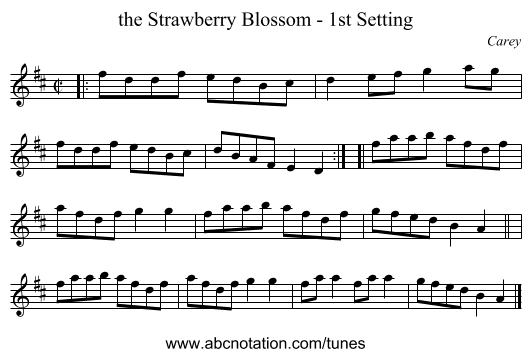 the Strawberry Blossom - 1st Setting - staff notation