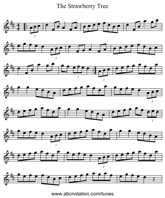 The Strawberry Tree - staff notation