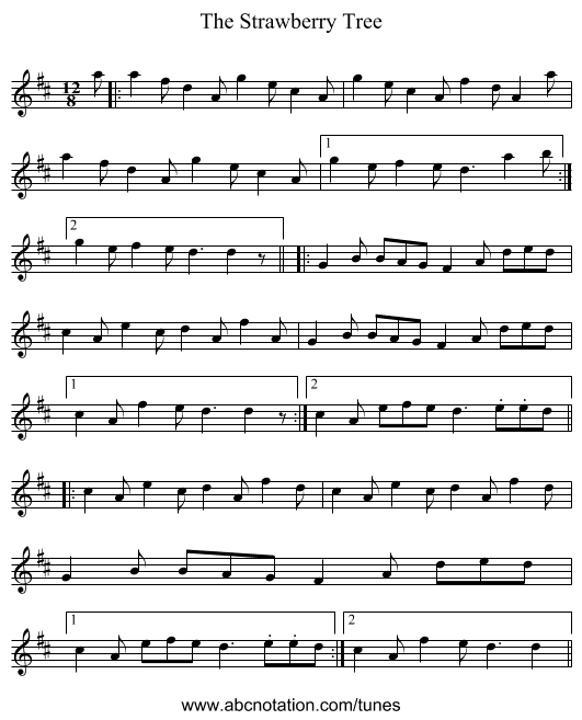 The Strawberry Tree - staff notation