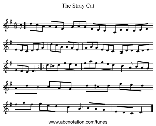 The Stray Cat - staff notation