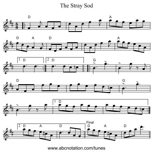 The Stray Sod - staff notation