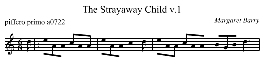 The Strayaway Child v.1 - staff notation