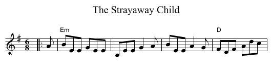 The Strayaway Child - staff notation