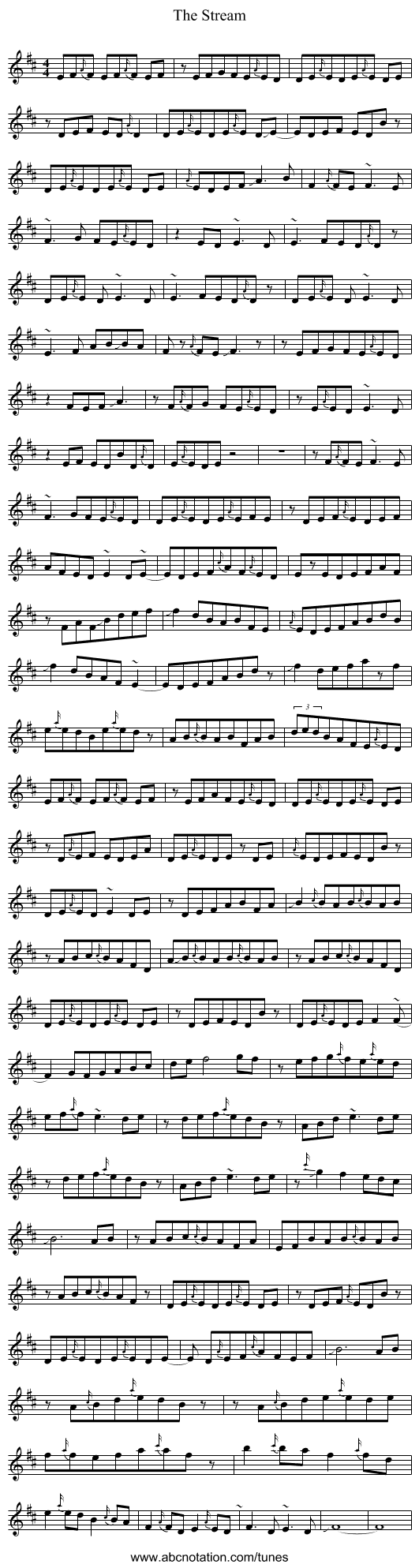 The Stream - staff notation