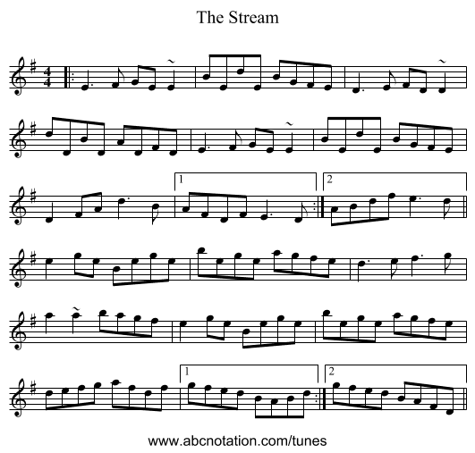 The Stream - staff notation