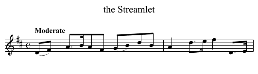 the Streamlet - staff notation