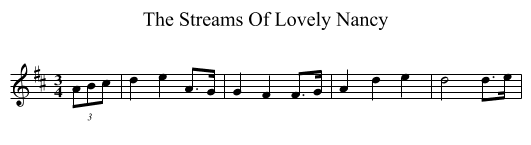 The Streams Of Lovely Nancy - staff notation