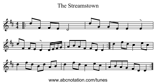The Streamstown - staff notation