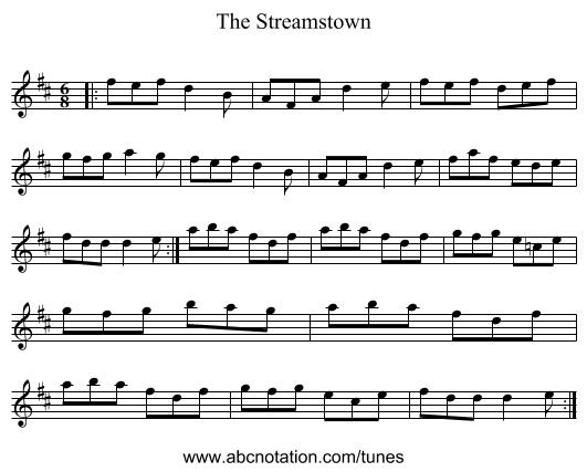 The Streamstown - staff notation