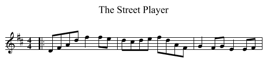 The Street Player - staff notation