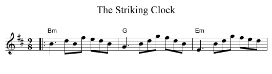 The Striking Clock - staff notation