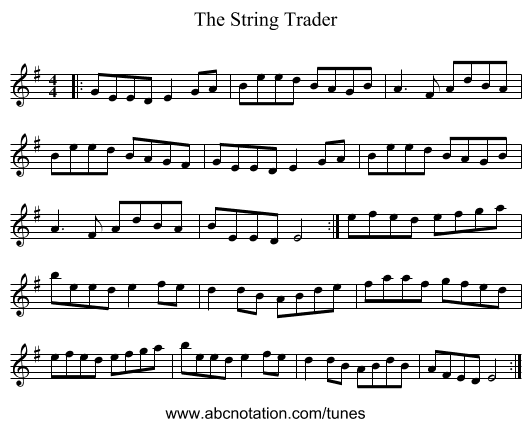 The String Trader - staff notation