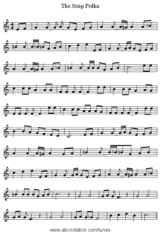 The Strip Polka - staff notation