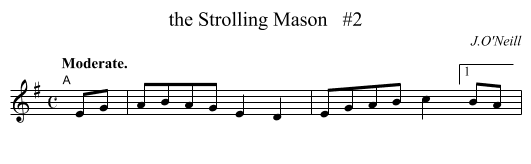 the Strolling Mason   #2 - staff notation