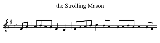 the Strolling Mason - staff notation