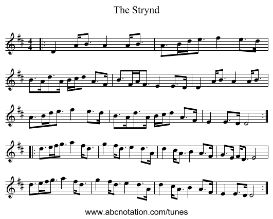 The Strynd - staff notation