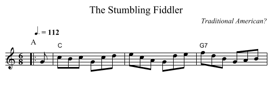 The Stumbling Fiddler - staff notation