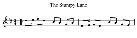 The Stumpy Lane - staff notation