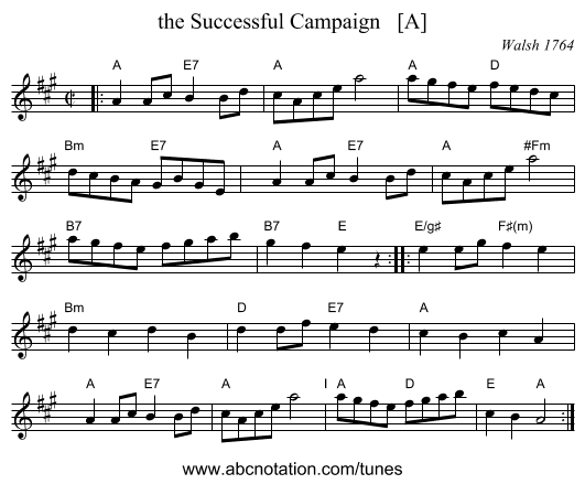 the Successful Campaign   [A] - staff notation