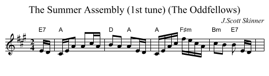 The Summer Assembly (1st tune) (The Oddfellows) - staff notation