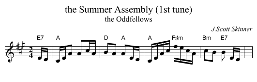 the Summer Assembly (1st tune) - staff notation