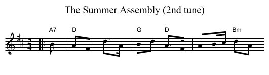 The Summer Assembly (2nd tune) - staff notation