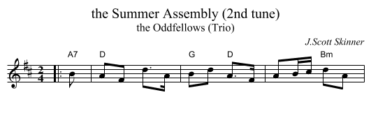 the Summer Assembly (2nd tune) - staff notation
