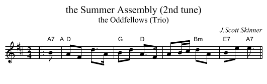 the Summer Assembly (2nd tune) - staff notation