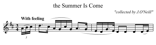 the Summer Is Come - staff notation