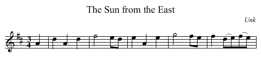 The Sun from the East - staff notation