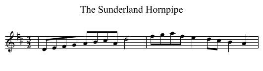 The Sunderland Hornpipe - staff notation