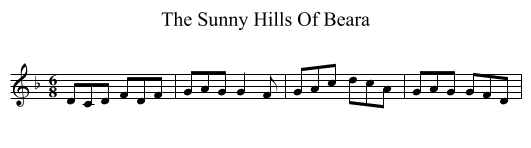 The Sunny Hills Of Beara - staff notation