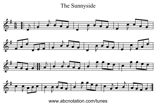 The Sunnyside - staff notation
