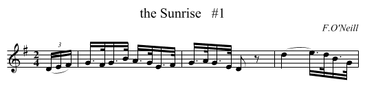 the Sunrise   #1 - staff notation